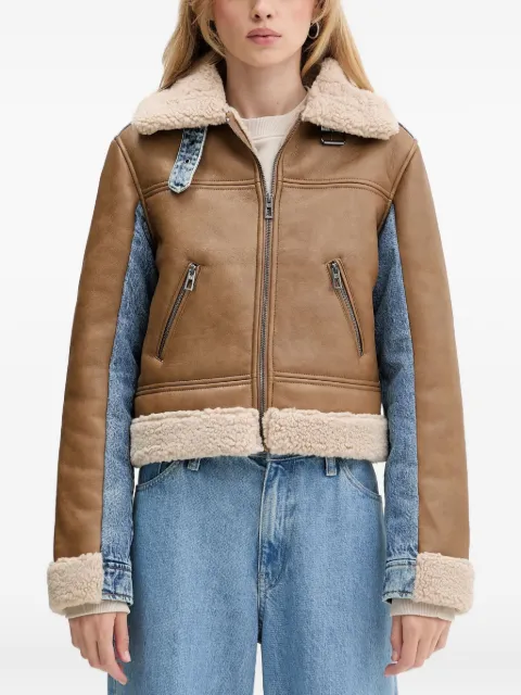 Desigual faux-shearling-trim jacket Brown 25WWEW39