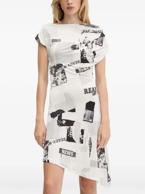 Desigual newspaper-print dress Black 25WWVK42