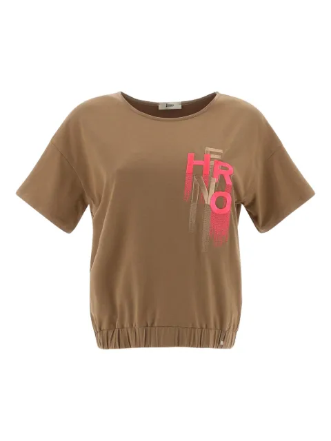 Herno logo crew-neck top Neutrals JG000171D52009