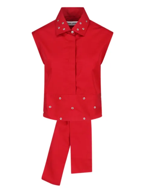 OUR LEGACY eyelet tie top blouse Red W4252GLR