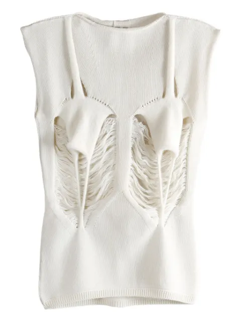 Rick Owens cut-out sleeveless top Neutrals RO02E4664KWVHWP