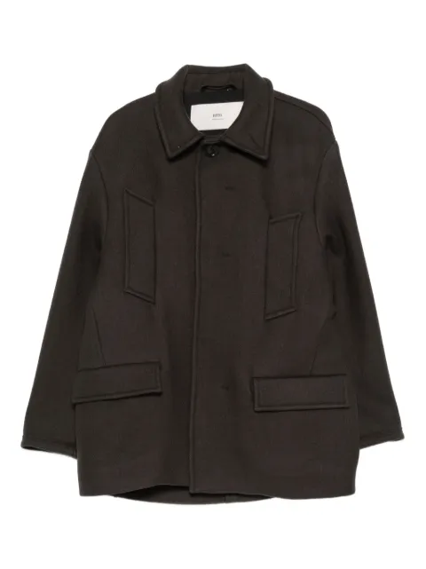 AMI Paris Caban pocket coat Brown H25FCO456WV0078