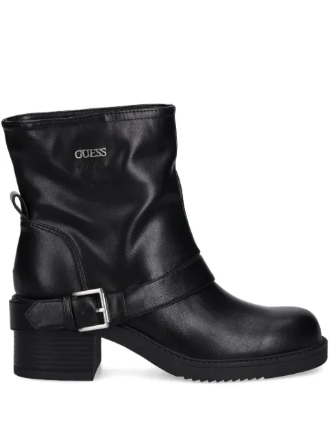 GUESS USA buckled-strap ankle boots Black FLFIJIELE10BLACK