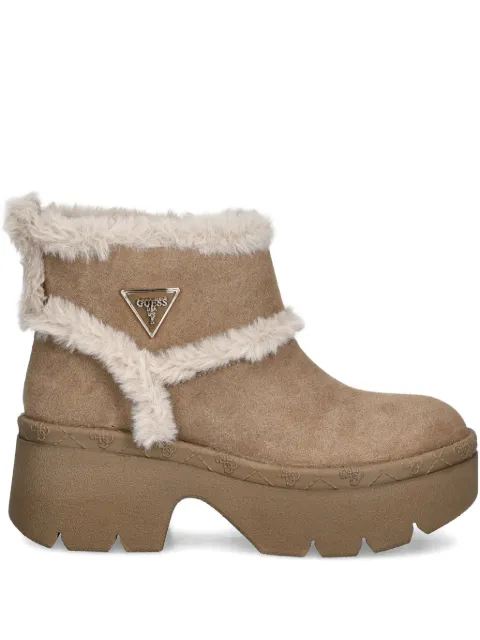 GUESS USA Bridgete faux fur-trim ankle boots Brown FLFBRDESU10