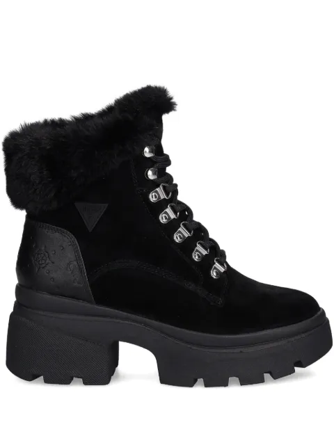 GUESS USA Yareli faux fur-trim ankle boots Black FLFYRLSUE10
