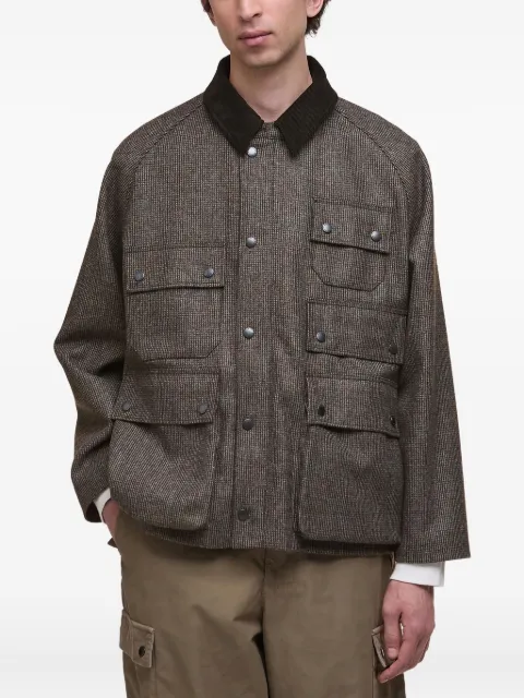 Barbour corduroy-collar multi-pocket jacket Brown MWO0300OL71