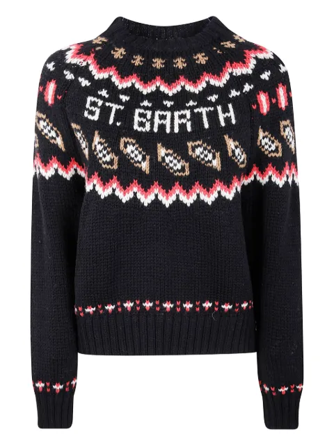 MC2 Saint Barth intarsia-knit sweater Black KYLANOR