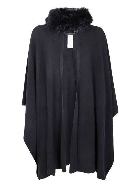 Lauren Ralph Lauren faux-fur trim cape coat Black 454P04531