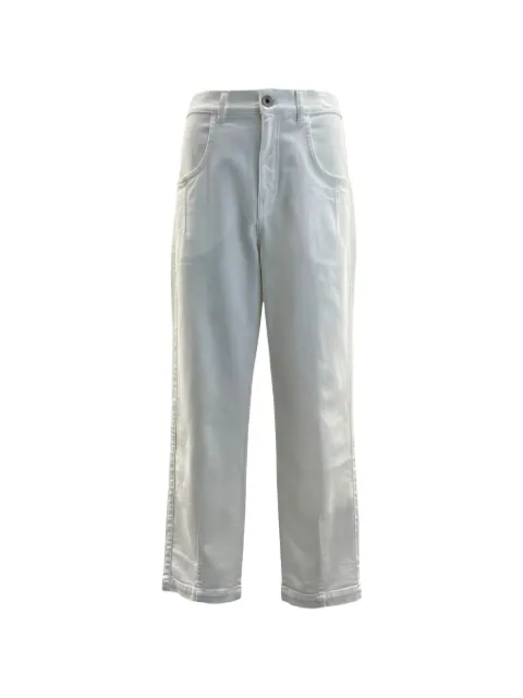 Eleventy patch-pocket straight-leg trousers White L80PANI21TET0G0