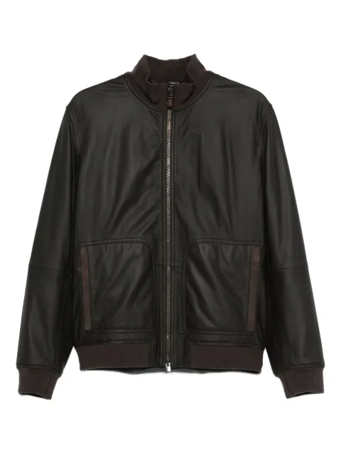 Canali leather jackets Brown O70474LE00267