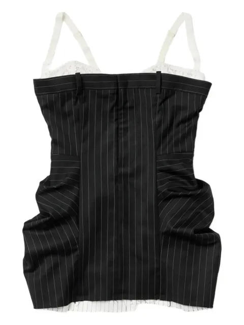 Dilara Findikoglu pinstripe mini dress Black DFAW2411