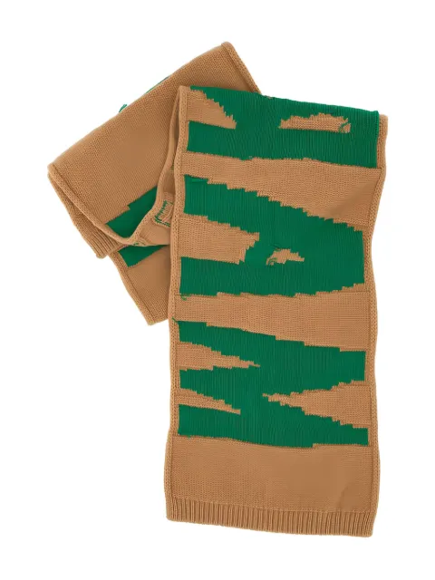 Marni embroidered-logo knit scarf Neutrals SCZC0036Q0UFH463
