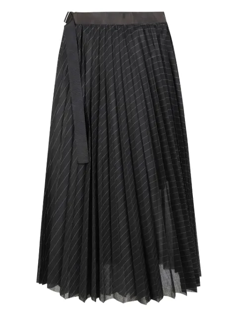 sacai striped pleated skirt Black 2508120