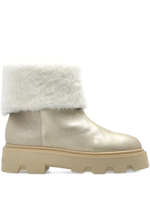 Moncler 40mm Aurea shearling-trim boots Gold K209B4F00070M7549