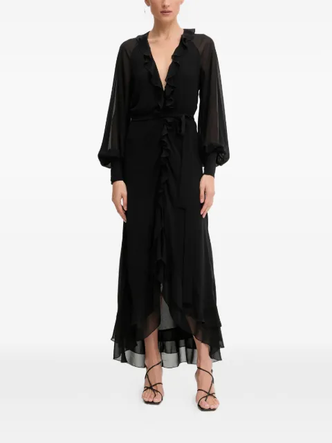 Bardot Kassia ruffled midi dress Black 59944DB