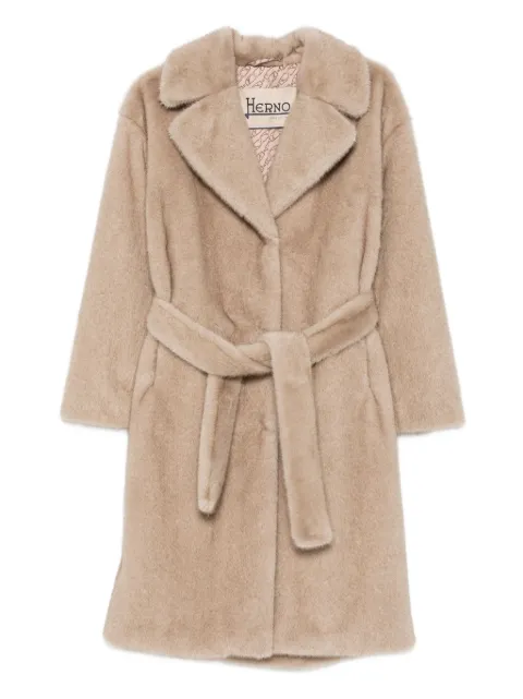 Herno belted single-breasted coat Neutrals CA000582D12739