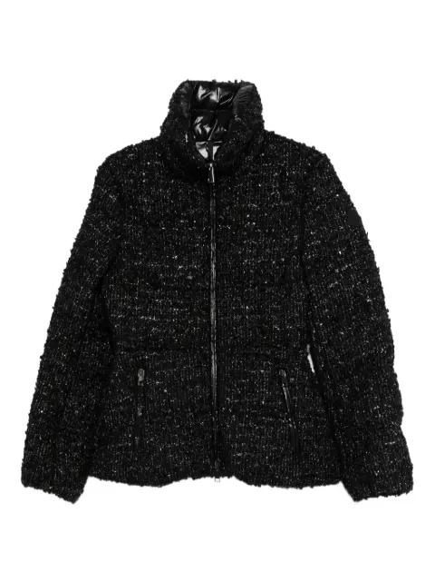 Moncler Urbel tweed short down jacket Black K20931A002455981W