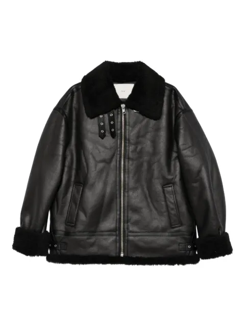 DUNST shearling-collar zip jacket Black UDJU5D123BK