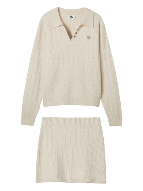 b+ab cable-knit buttoned all in one Neutrals 5F324AI