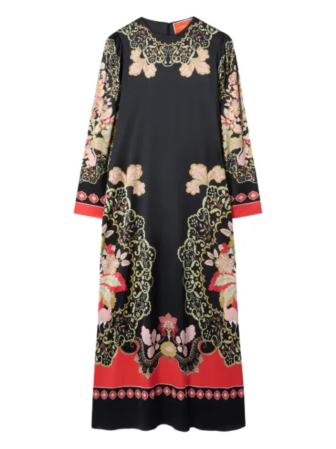 La DoubleJ Clingy Swing placed long-sleeve maxi dress Black DRE0762VIS023CRN03BL01