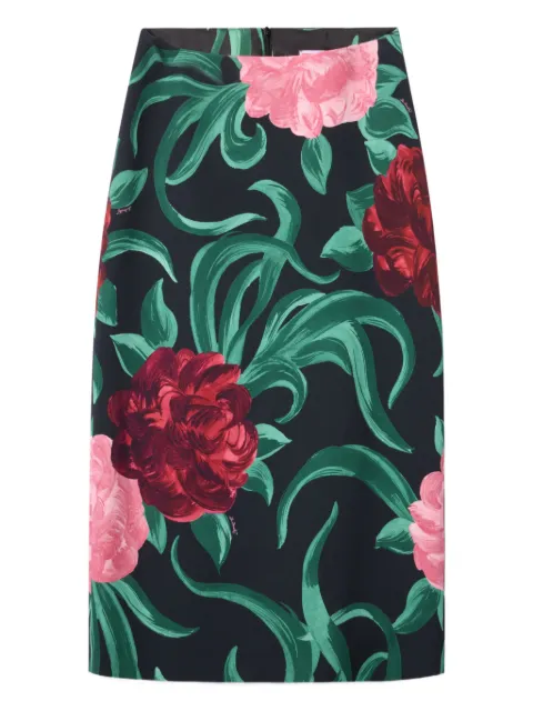 La DoubleJ floral midi skirt Black SKI0011SAB001PEO05BL01