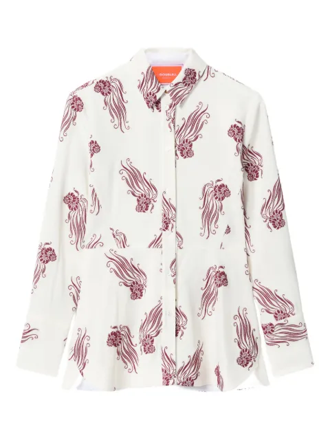 La DoubleJ graphic-print button-down blouse Neutrals SHI0113JCQ132LEM03WH01