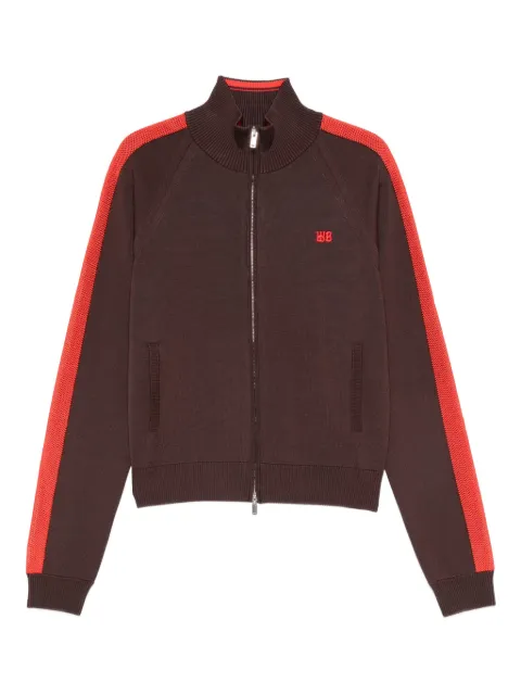 Wales Bonner zip-fastening striped sweatshirt Brown UA25KN01VI05801