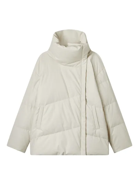 b+ab quilted funnel-neck jacket Neutrals 5W188AS