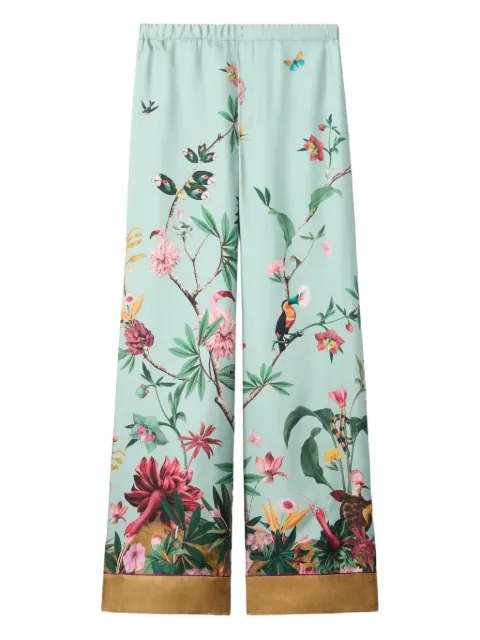 La DoubleJ floral pallazzo pants Neutrals TRO0116SIL001ZOF04BU01