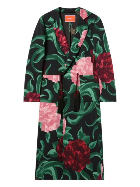 La DoubleJ Duster floral tassel coat Black JAC0166SAB001PEO05BL01