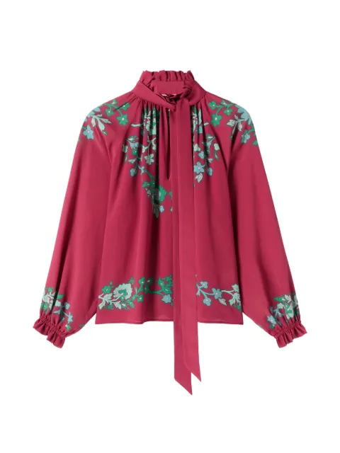 La DoubleJ Cerere floral ruffled blouse Red SHI0086VIS019REG02RE01