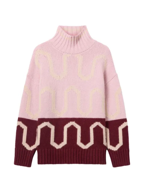 La DoubleJ patterned turtleneck sweater Pink PUL0225KNI134VA450PI07
