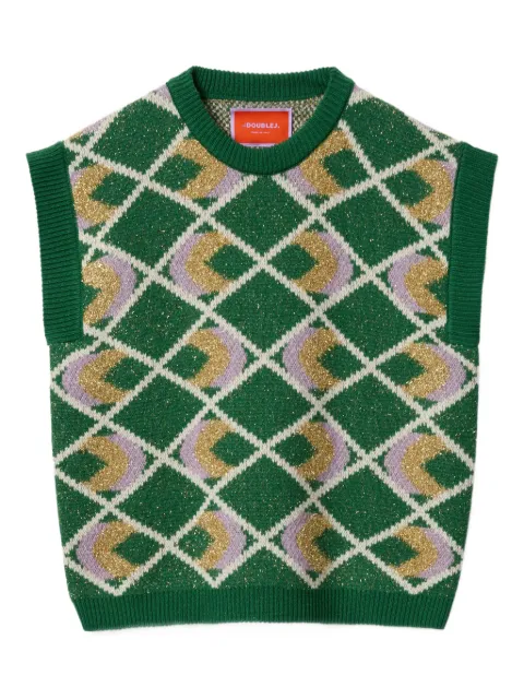La DoubleJ Half-Light argyle top Green PUL0223KNI132VA453GR02