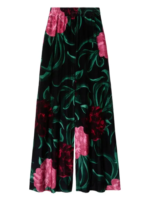 La DoubleJ floral palazzo trousers Black TRO0003VEL006PEO05BL01