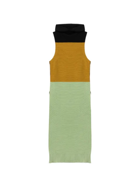 La DoubleJ colour block hooded maxi dress Green DRE0992KNI178VA420GR02