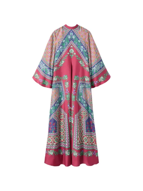 La DoubleJ Magnifico floral pussy-bow maxi dress Red DRE0232SIL006REG02RE01