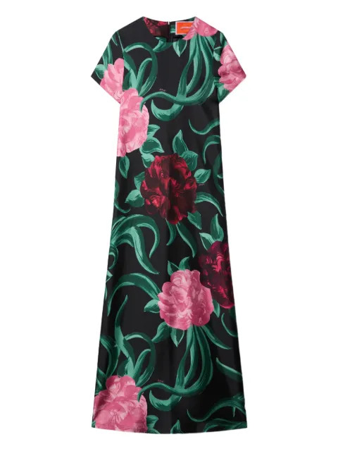La DoubleJ Swing floral midi dress Black DRE0001SIL001PEO05BL01