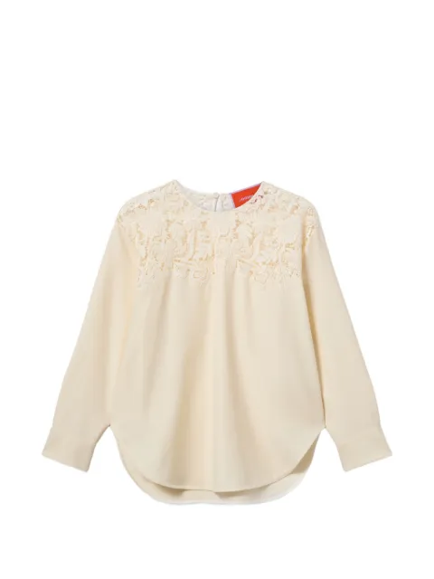 La DoubleJ lace glow blouse Neutrals SHI0154WOL035SOLIDBR05
