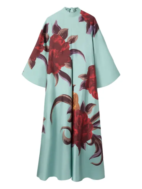 La DoubleJ Magnifico floral-print midi dress Blue DRE0232SIL001PEO06BU01