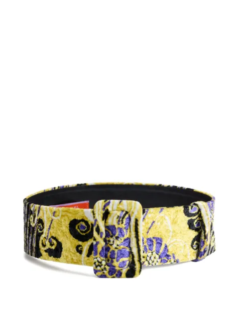 La DoubleJ patterned buckle belt Yellow BEL0007VEL016ATL01YE02