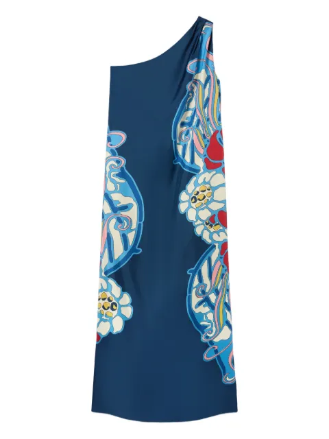La DoubleJ Roy one-shoulder print maxi dress Blue DRE0304SIL006LEM02BU03