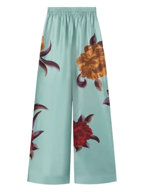 La DoubleJ floral palazzo trousers Blue TRO0026SIL001PEO06BU01
