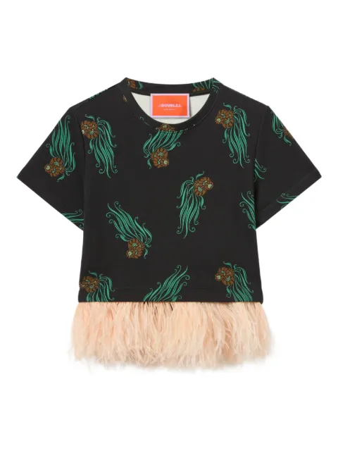La DoubleJ La Scala floral T-shirt Black TSH0026JER039LEM01BL01