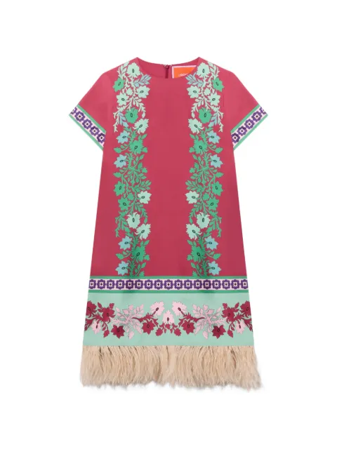 La DoubleJ floral fringed swing dress Red DRE0963SIL006REG02RE01
