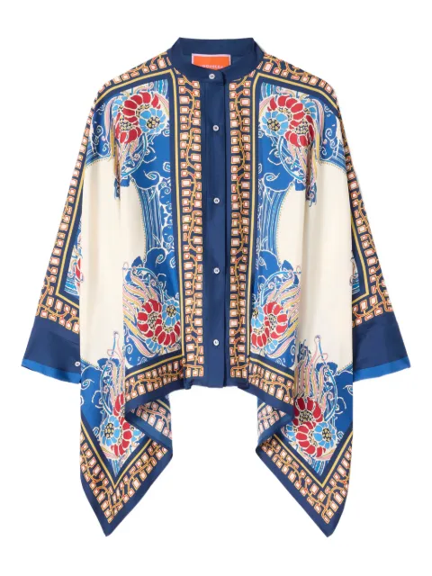 La DoubleJ Foulard floral-print shirt Neutrals SHI0059SIL006LEM02BU03