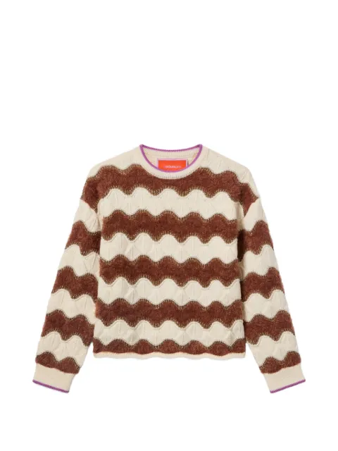 La DoubleJ Hang Ten wave knit sweater Neutrals PUL0330KNI183VA428WH01