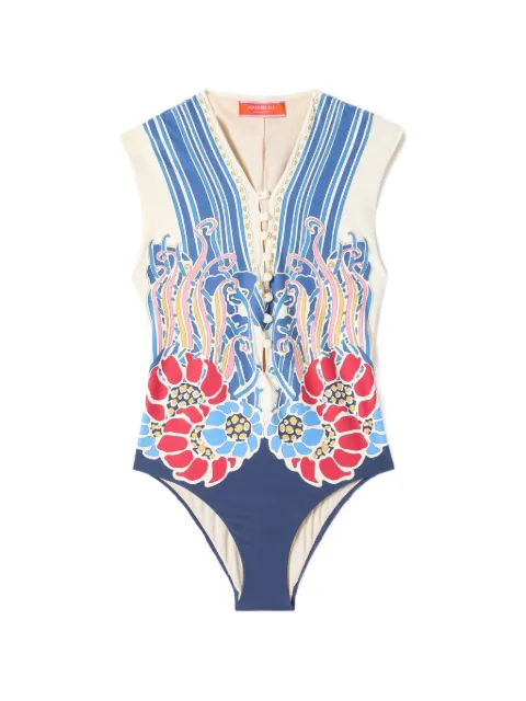 La DoubleJ floral-print swimsuit Neutrals SWI0092LYC006LEM02BU03