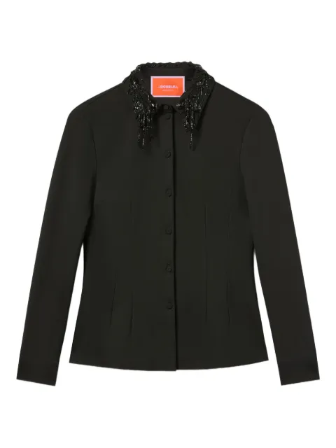 La DoubleJ beaded shirt Black SHI0156JER071SOLIDBL01