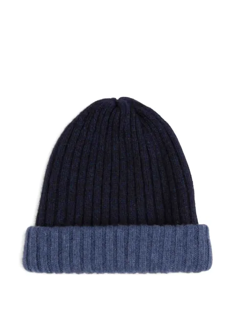 Fedeli ribbed beanie hat Blue DOUBLECASHCASH