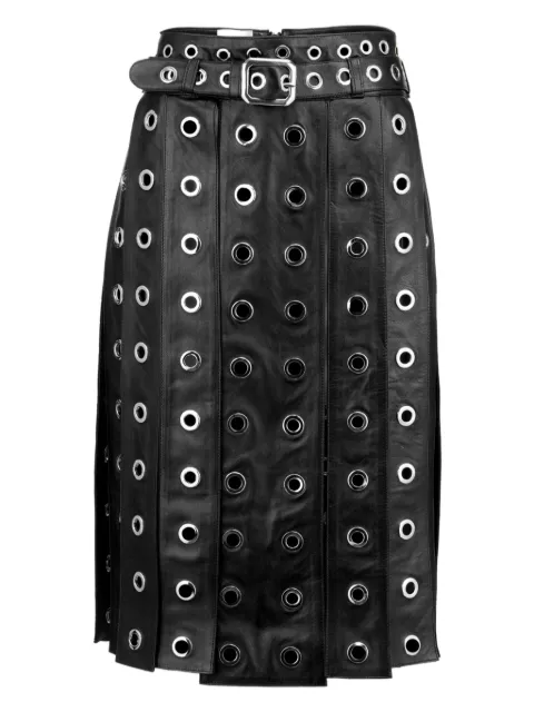 DANCASSAB Vera eyelet belted skirt Black